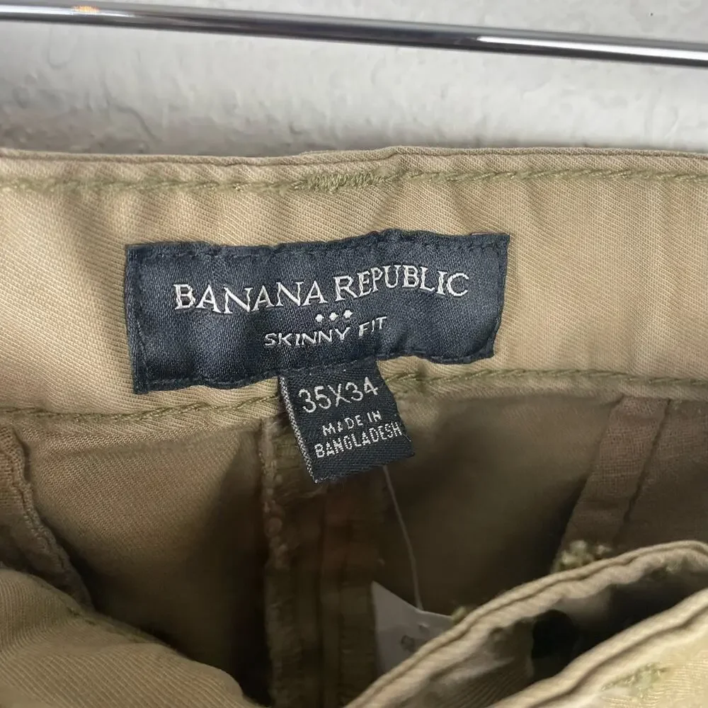 Banana Republic Skinny Fit Men’s Casual Lived In Chino Pants Sz 35 x 33 NEW‎